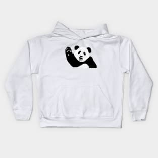 Hand drawn happy panda bear Kids Hoodie